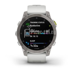 Умные часы Garmin EPIX (Gen 2) Sapphire, Титановый белый с белым ремешком