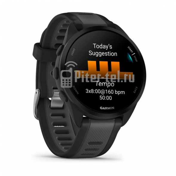 Умные часы Garmin Forerunner 165 черный с серым ремешком