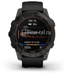 Умные часы Garmin Fenix 7 Sapphire Solar, Титановый черный с черным ремешком
