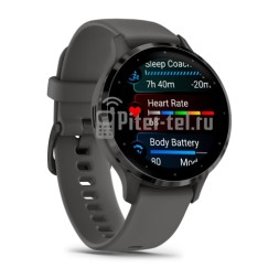 Умные часы Garmin Venu 3S 41mm Advanced GPS Smartwatch Pebble Gray с темно-серым ремешком